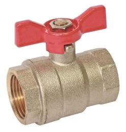 Vanne à Sphère Double Femelle 12/17 V490 - Manette Papillon - PRONORM