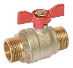 Vanne à Sphère Double Mâle 15/21 V490 - Manette Papillon - PRONORM