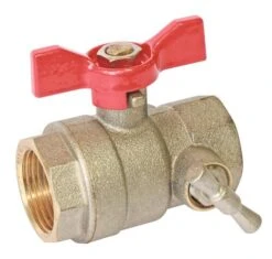 Vanne à Sphère Double Femelle 20/27 à Purge V490 - Manette Papillon - PRONORM