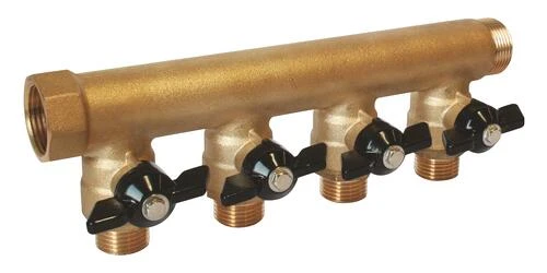 Collecteur Mini-vannes 4 Départs à Portée Plate MF26/34 - FIXOCONNECT