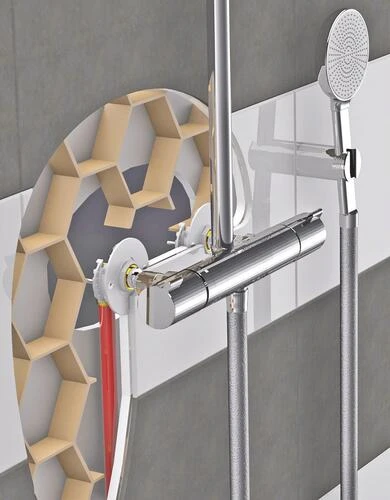 FIXOPLAC PER ø16 - F15/21 Bain-douche Plaque ALVÉOLAIRE Raccords Coudés à Glissement – Image 2