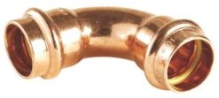 Coude 90° Cuivre à Sertir GAZ Double Femelle ø14