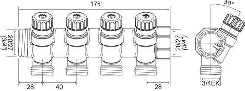 Collecteur Avec Vannes 4 Départs EASY LOCK Départ 3/4EK Arrivé 20/27 - FIXOCONNECT – Image 4