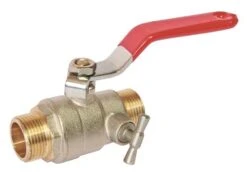 Vanne à Sphère Double Mâle 20/27 à Purge V490 - Manette Plate - PRONORM