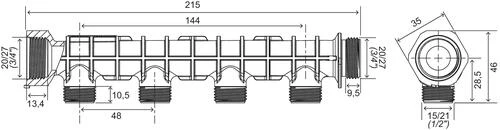 Collecteur 4 Départs En Matériau De Synthèse - FIXOCONNECT – Image 2