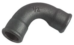 Coude Fonte Noire Grand Rayon 90° Double Femelle N° 2