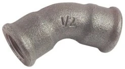 Coude égal Fonte Noire 45° Double Femelle N° 41