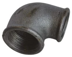Coude Réduit Fonte Noire Petit Rayon 90° Double Femelle N° 90r
