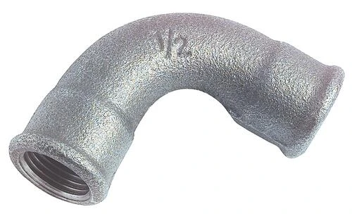 Coude égal Fonte Galvanisée Grand Rayon 90° Double Femelle N° 2