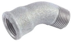 Coude égal Fonte Galvanisée 45° Mâle Femelle N° 40