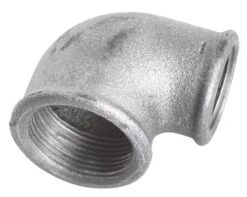 Coude Réduit Fonte Galvanisée Petit Rayon 90° Double Femelle N° 90r
