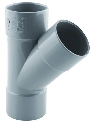 Culotte PVC 45° Triple Femelle ø40