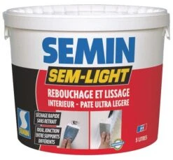 Enduit De Rebouchage Et Lissage En Pâte Sem-Light 5 Litres - SEMIN