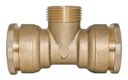 Té Laiton Mâle Au Centre Pour Tube PE ø25-20/27 - PRONORM
