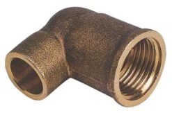 Coude Laiton 90° à Encastrer Femelle Et à Souder Cuivre ø14-15/21 - 90 Glcu