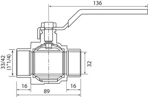 Vanne à Sphère NF Double Mâle 33/42 - Manette Plate - PRONORM – Image 3