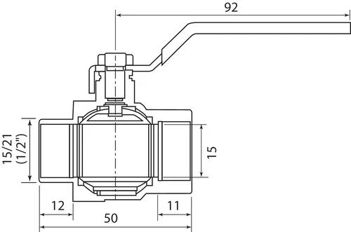 Vanne à Sphère NF Mâle Femelle 15/21 - Manette Plate - PRONORM – Image 3