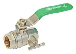 Vanne à Sphère NF Double Femelle à Purge 20/27 - Manette Plate - PRONORM