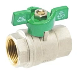 Vanne à Sphère NF Double Femelle 26/34 - Manette Papillon - PRONORM