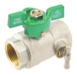 Vanne à Sphère NF Double Femelle à Purge 15/21 - Manette Papillon - PRONORM