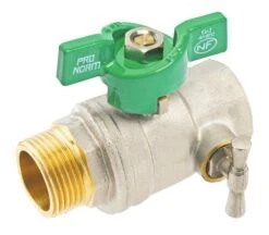 Vanne à Sphère NF Mâle Femelle à Purge 15/21 - Manette Papillon - PRONORM